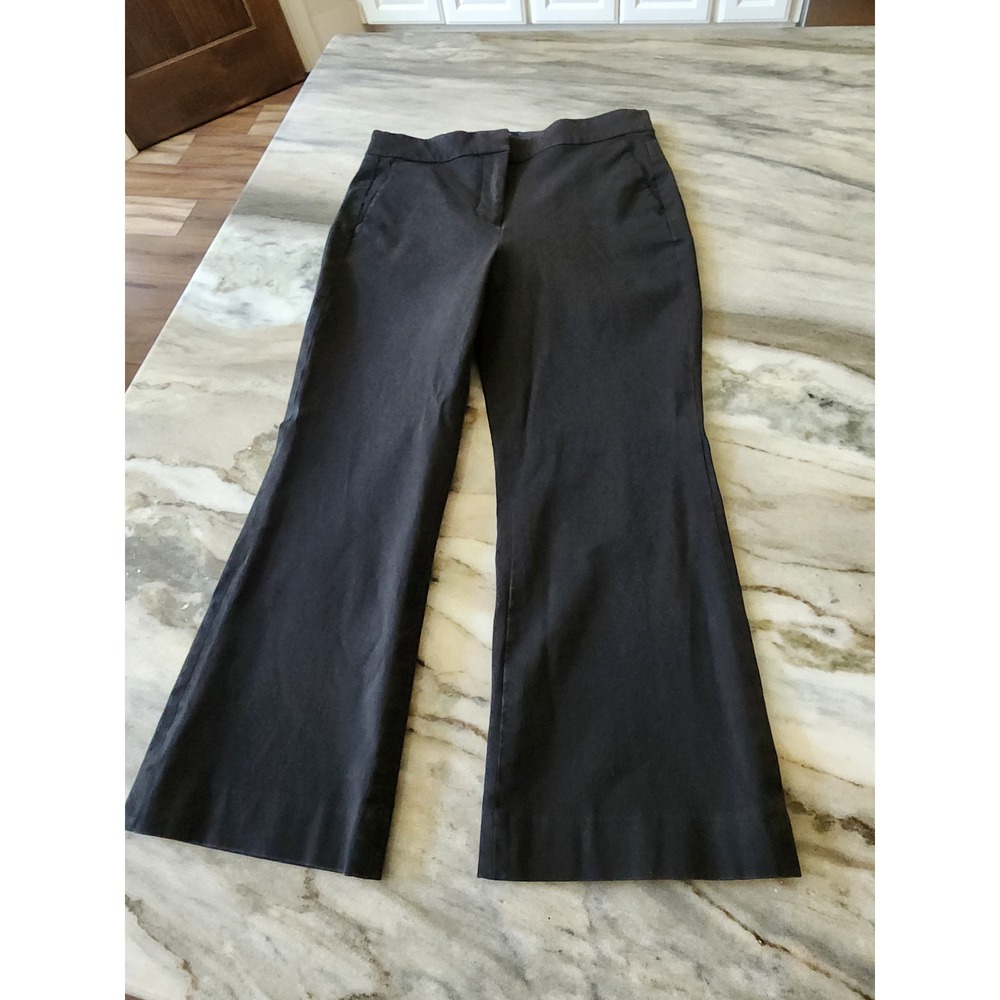 J.Crew Re-Imagined Black Cropped Flare Stretch Pants Womens Size 6 Office Work